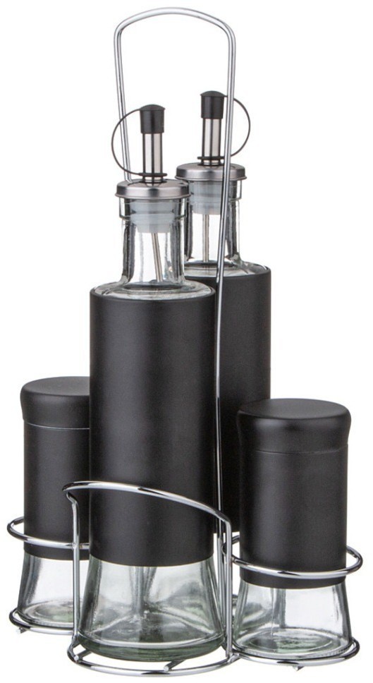 Набор для масла/уксуса и специй на метал.подставке Agness (172-145)