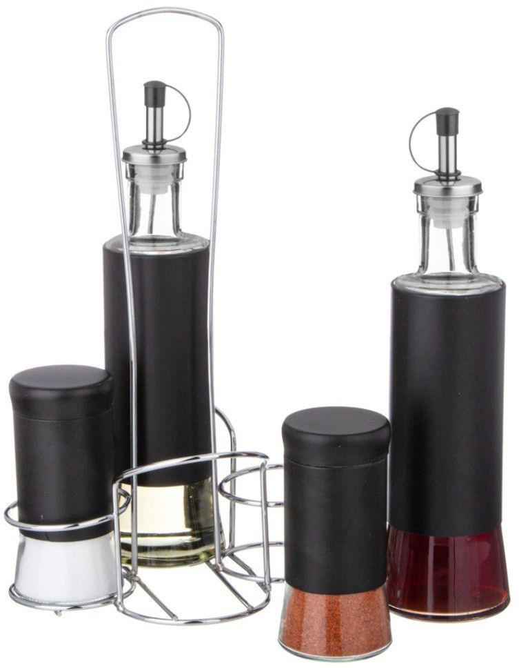Набор для масла/уксуса и специй на метал.подставке Agness (172-145)