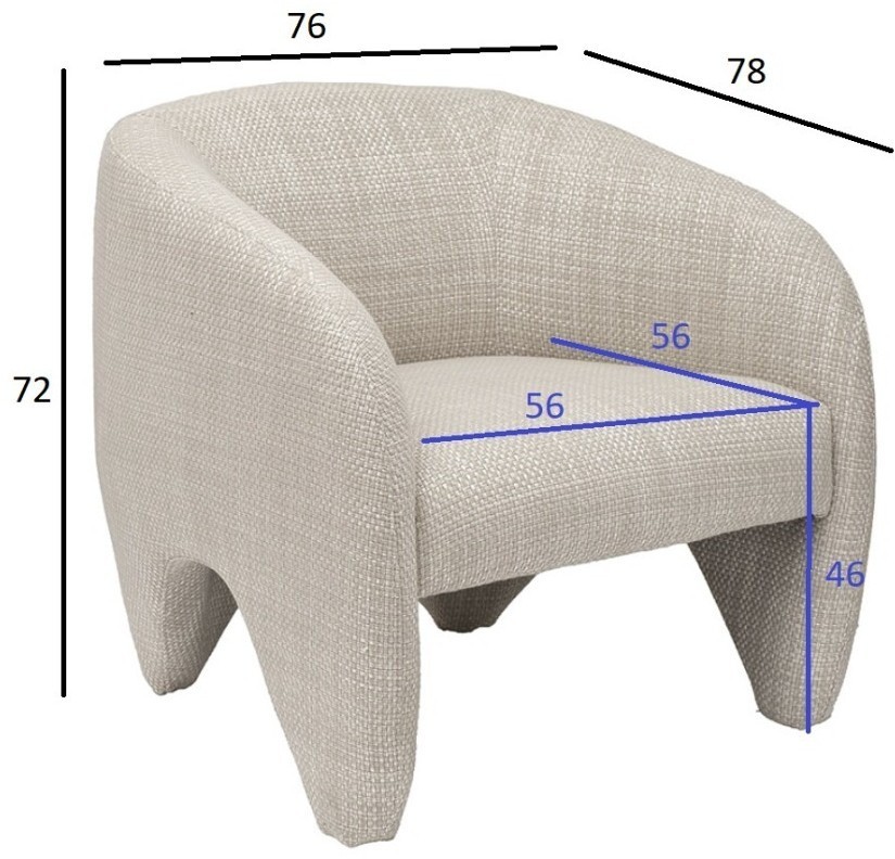 Кресло Molveno белое 76*78*72см (TT-00012946)