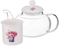 Чайник стеклянный с фарфоровым ситом lefard тюльпаны 650 мл (87-333)