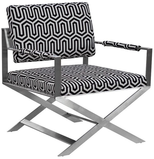 Кресло, ткань черно-белая с рисунком 72х71х86 см (TT-00000445)