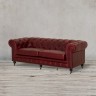 Диван 880A-3D/rouge52#, Кожа, Red, ROOMERS FURNITURE