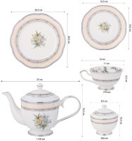 Чайный сервиз lefard &quot;garden&quot; на 6 пер. 20 пр. 1100/300/270 мл/20,5 см (275-1251)