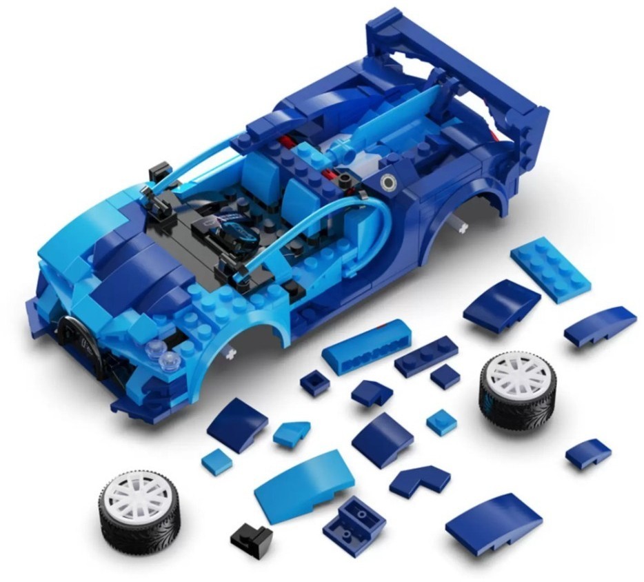 Радиоуправляемый конструктор CADA спортивный автомобиль Blue Race Car, 325 деталей (C51073W)