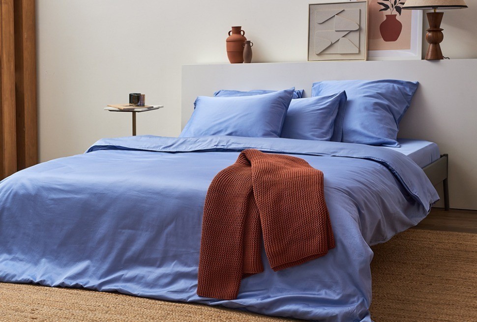 Комплект постельного белья из премиального сатина сиреневого цвета из коллекции essential, 200х220 см (78457)