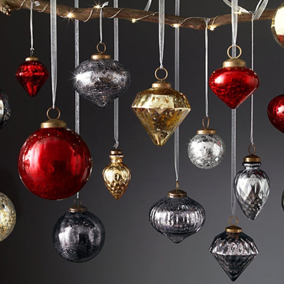 Новогодняя игрушка SAK 1624, 13, стекло, Antique grey, RESTORATION HARDWARE