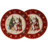 Набор тарелок обеденных lefard "дед мороз" 2 шт. 27 см красный (85-1719-1)