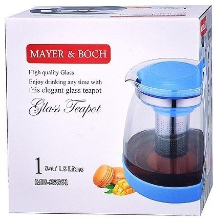 Чайник заварочный чер1,8 л стекло Mayer&Boch (29951)