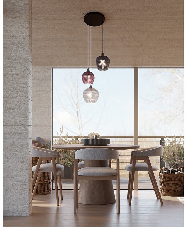 Светильник подвесной каскадный aurora, D50 см, сливовый/серый/прозрачный (76566)