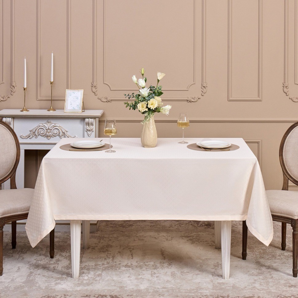 Скатерть 145х220см шампань евроуголок 100% полиэстер SANTALINO (805-027-21)
