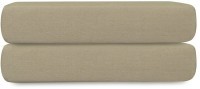 Простыня на резинке из стираного перкаля бежево-серого цвета из коллекции essential, 160х200х30 см (77759)
