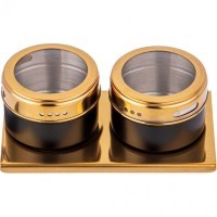 Набор для специй agness 3 пр.&quot;черное золото&quot; на магнитах, в т.ч. метал.подставка 14*9*5 см (912-032)