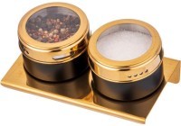 Набор для специй agness 3 пр.&quot;черное золото&quot; на магнитах, в т.ч. метал.подставка 14*9*5 см (912-032)