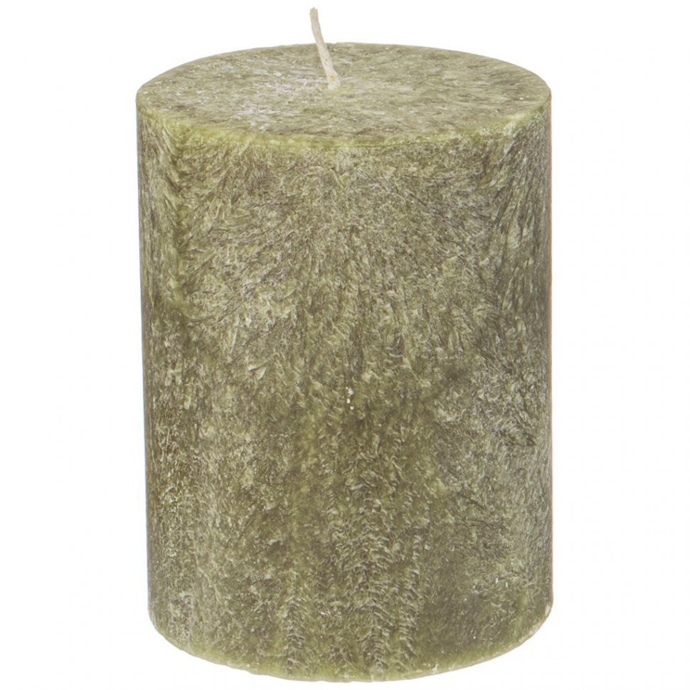 Свеча bronco столбик стеариновая ароматизированная оливковая 6*8 см Bronco (315-269)