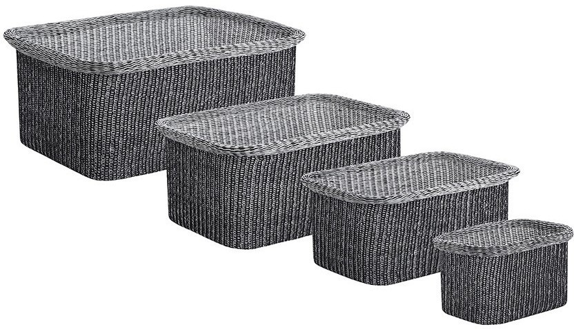 Набор из 4-х корзин для хранения sustainable collection, черный (77687)