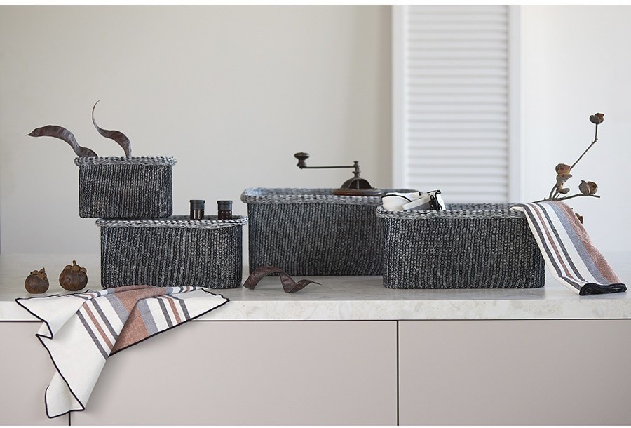 Набор из 4-х корзин для хранения sustainable collection, черный (77687)