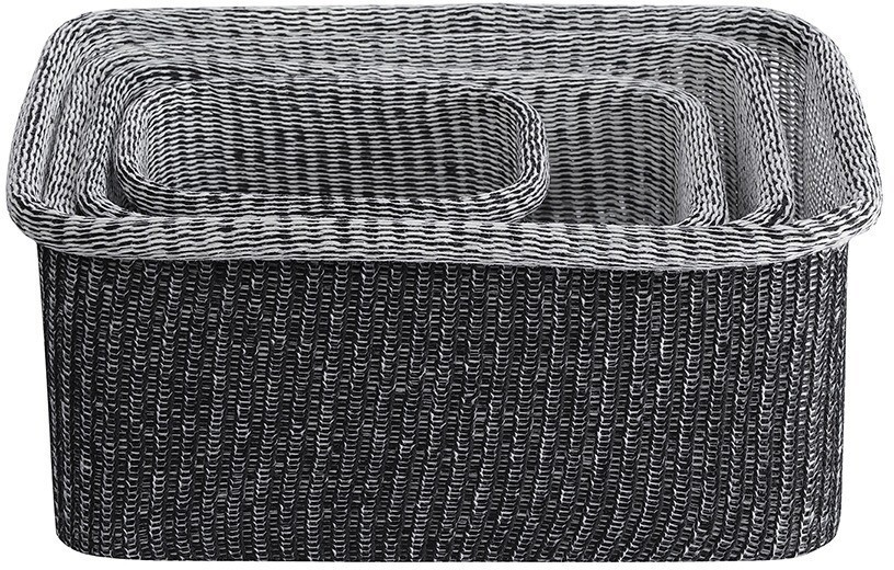 Набор из 4-х корзин для хранения sustainable collection, черный (77687)