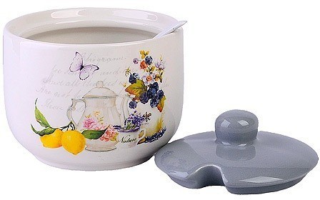 Сахарница с крышкой 520мл с ложкой 3пр Утренняя свежесть LORAINE (60193)