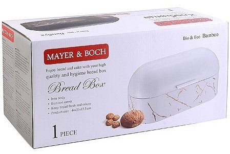 Хлебница 43,5х21х21 см белый.мраморMB (31145)