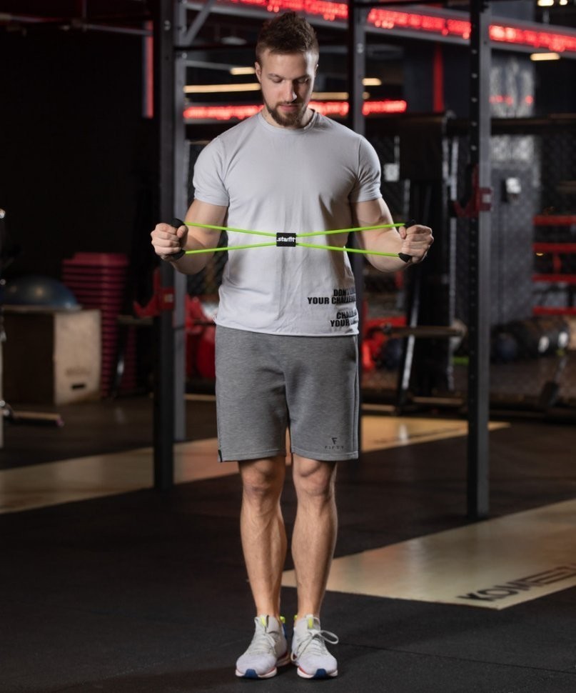 БЕЗ УПАКОВКИ Эспандер мультифункциональный ES-603 "Восьмерка", 6х9х1000 мм, зеленый (2101804)