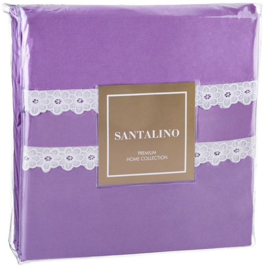 Кпб "лаванда" 2-х сп, сиреневый, с кружевом, под175*215-1шт, прост 250*220-1шт,нав 50*70-2шт SANTALINO (985-101)