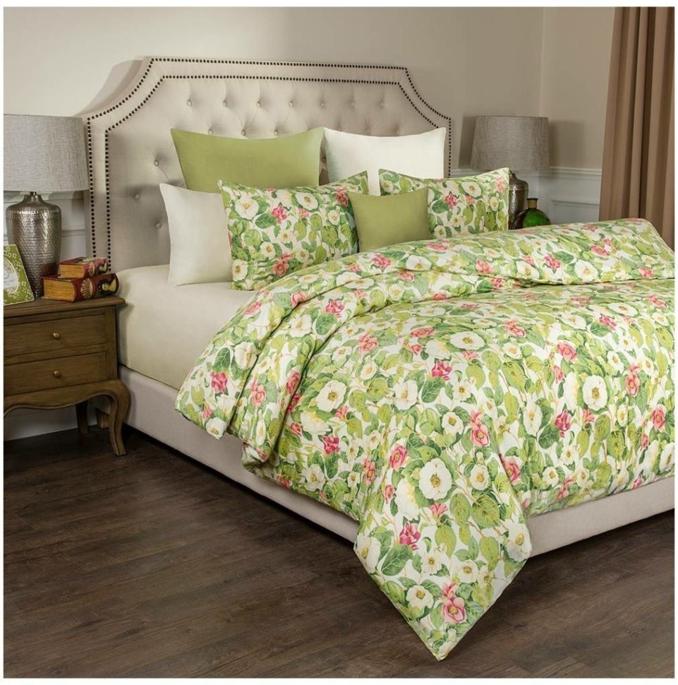 Кпб 2-х спальный "жасмин" под 175х215 -1шт., пр (цвет св.желтый) 220х250  -1шт., нав 70х70-2шт SANTALINO (984-704)