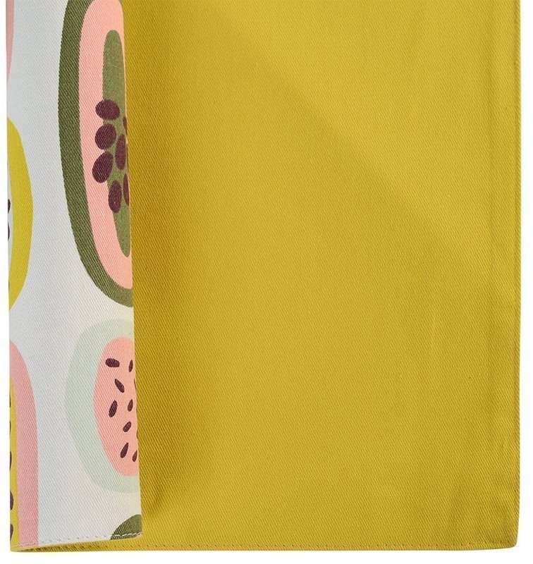 Салфетка двухсторонняя под приборы горчичного цвета с принтом passion fruit из коллекции wild, 35х45 (65651)