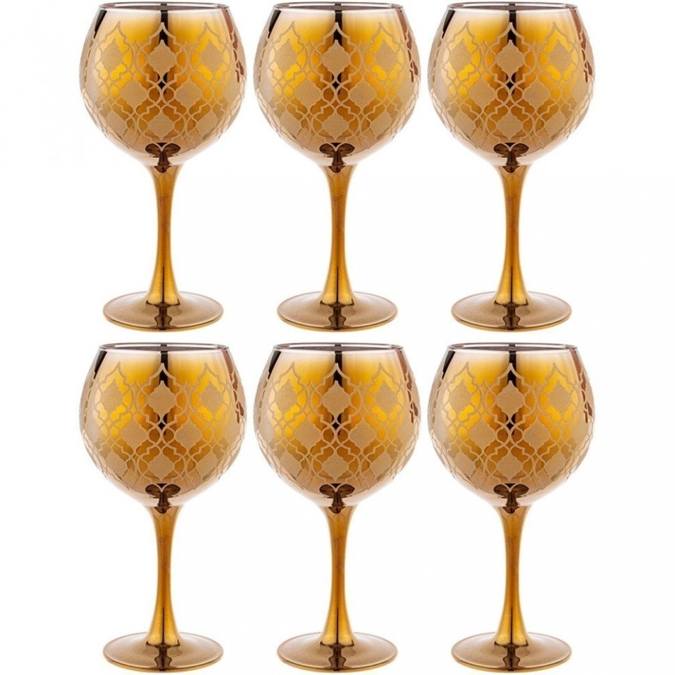 Набор бокалов из 6 шт "бакарра ромб черное золото" 280 мл Акционерное Общество (194-629)