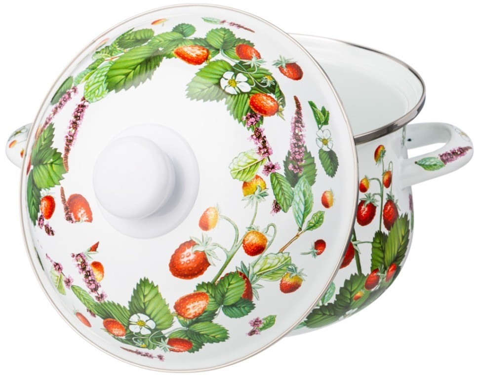 Кастрюля agness эмалированная с эмал.крышкой серия "фруктовая корзина", 2.8 л, 20*12 см (934-562)