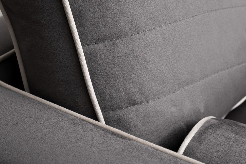 Диван Madrid Memory с кантом трехм. без мех.,велюр серый Colt1003+Colt030 (TT-00013556)