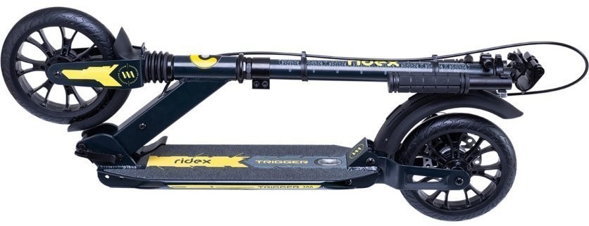 Самокат 2-колесный Trigger 200 мм, дисковый тормоз, черный/желтый (868012)
