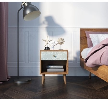 Тумбочка Berber с открытой полкой 34 принт арт BB33/Print_34-ET