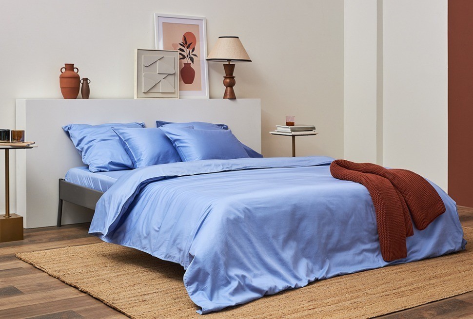 Комплект постельного белья из премиального сатина сиреневого цвета из коллекции essential, 150х200 см (78456)