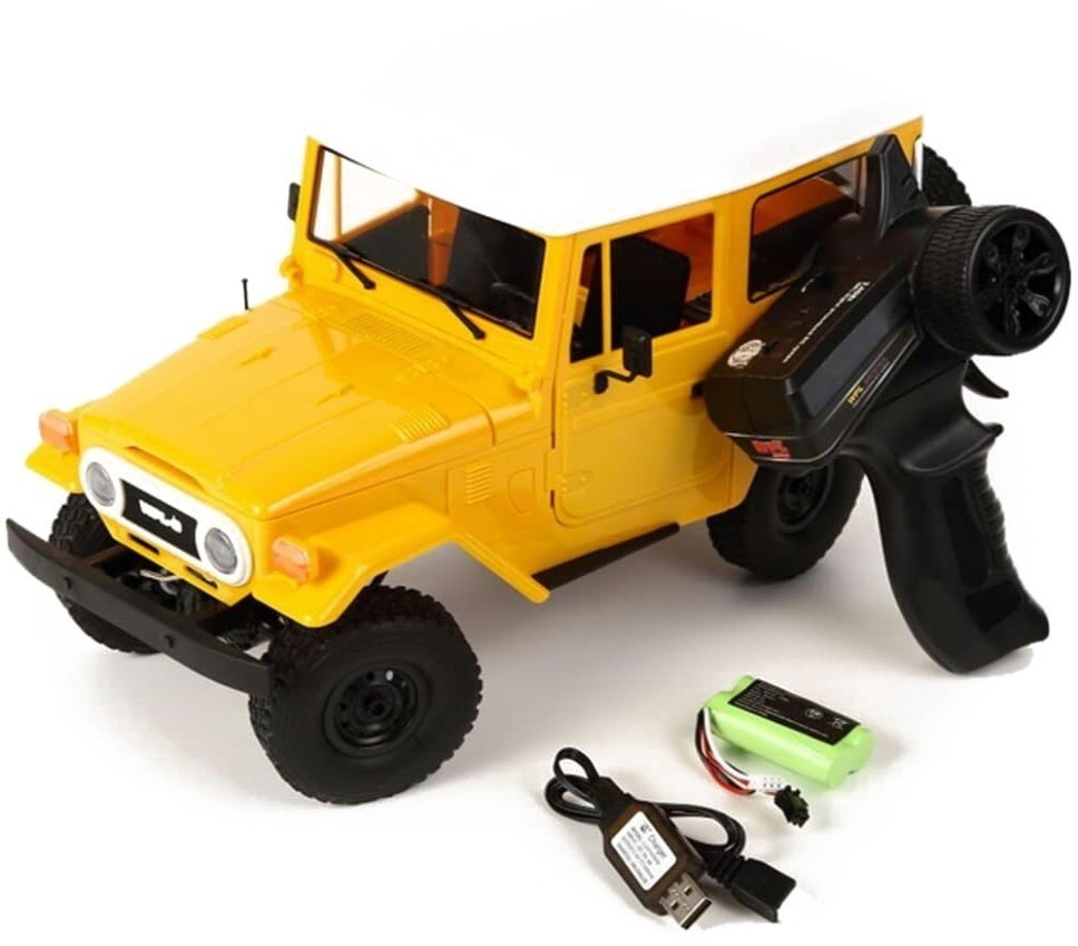 Радиоуправляемый внедорожник WPL Toyota FJ40 желтый 4WD масштаб 1:16 2.4G (WPLC-34-YELLOW)