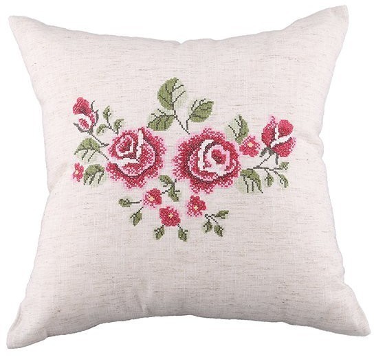 Декоративная подушка 45*45 см"розы", вышивка,лен SANTALINO (703-691-08)