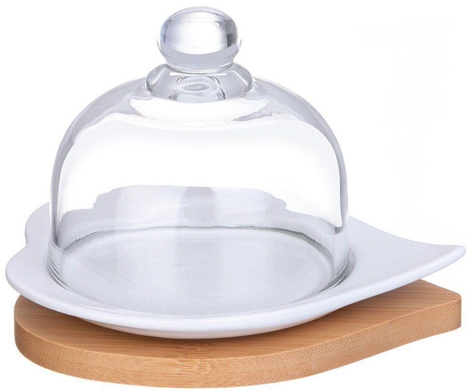 Лимонница lefard "native" 12,5*10,5*8,5 см с крышкой на дерев. подставке (587-185)