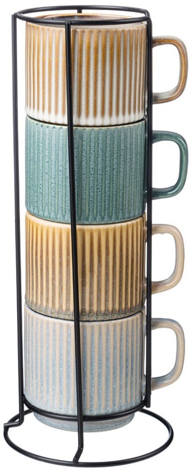 Набор кружек из 4 шт. 270 мл на металлической подставке Lefard (191-319)