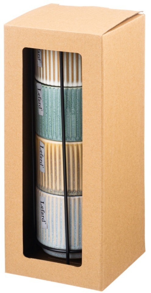 Набор кружек из 4 шт. 270 мл на металлической подставке Lefard (191-319)