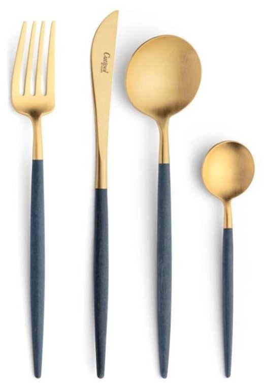 Вилка десертная GO.07BLEGB, нержавеющая сталь 18/10, композитный материал, blue/gold, CUTIPOL