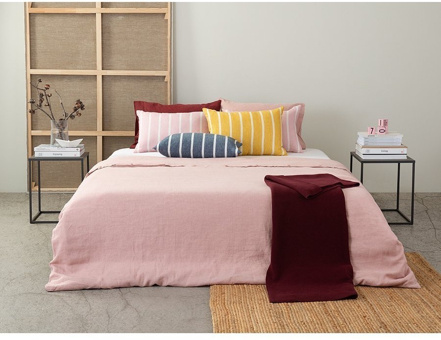 Пододеяльник изо льна цвета пыльной розы essential, 200х200 см (63321)