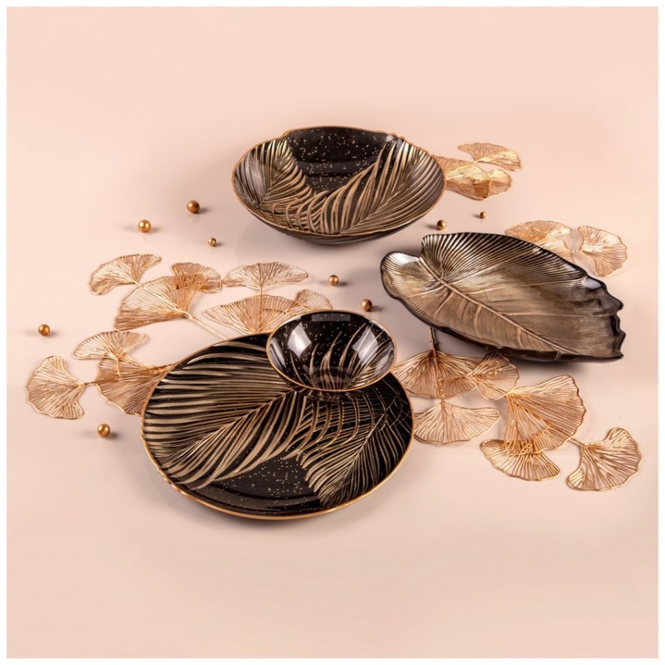 Блюдо глубокое "bohemia" black 37x26.5x5см Bronco (336-111)