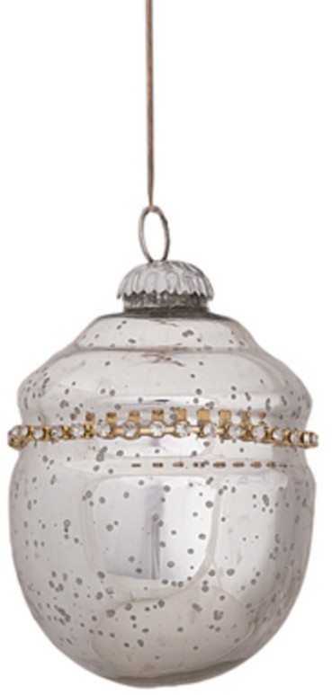 Новогодняя игрушка ATJ 578, стекло, Antique silver, RESTORATION HARDWARE