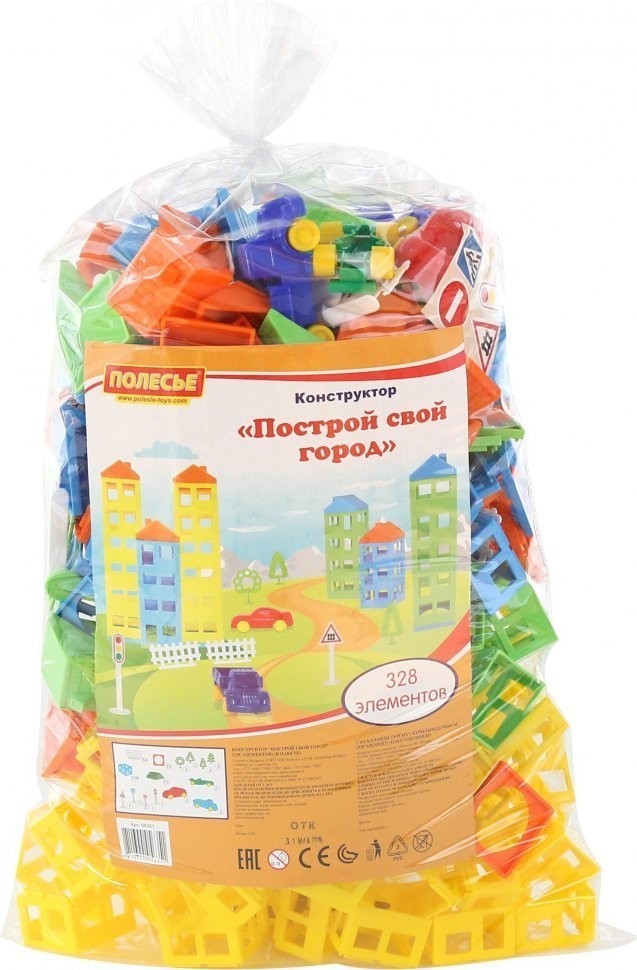 Конструктор "Построй свой город" (328 элементов) (в пакете) (56351_PLS)