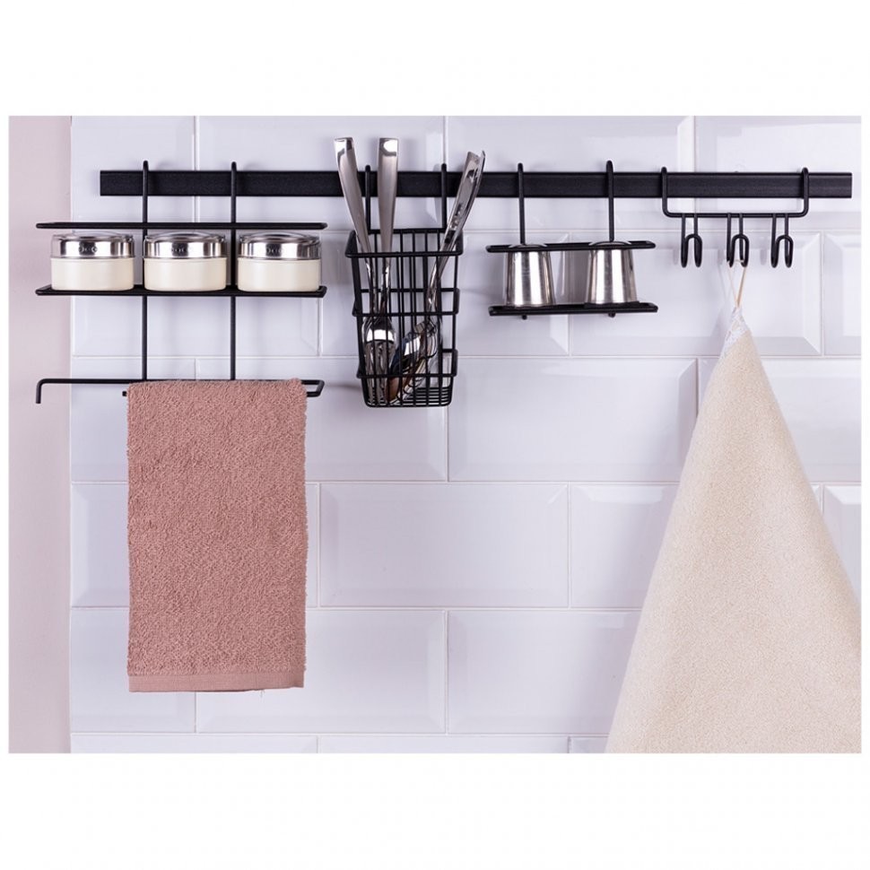 Рейлинговая система  64*11*20 см цвет: черный Agness (768-747)