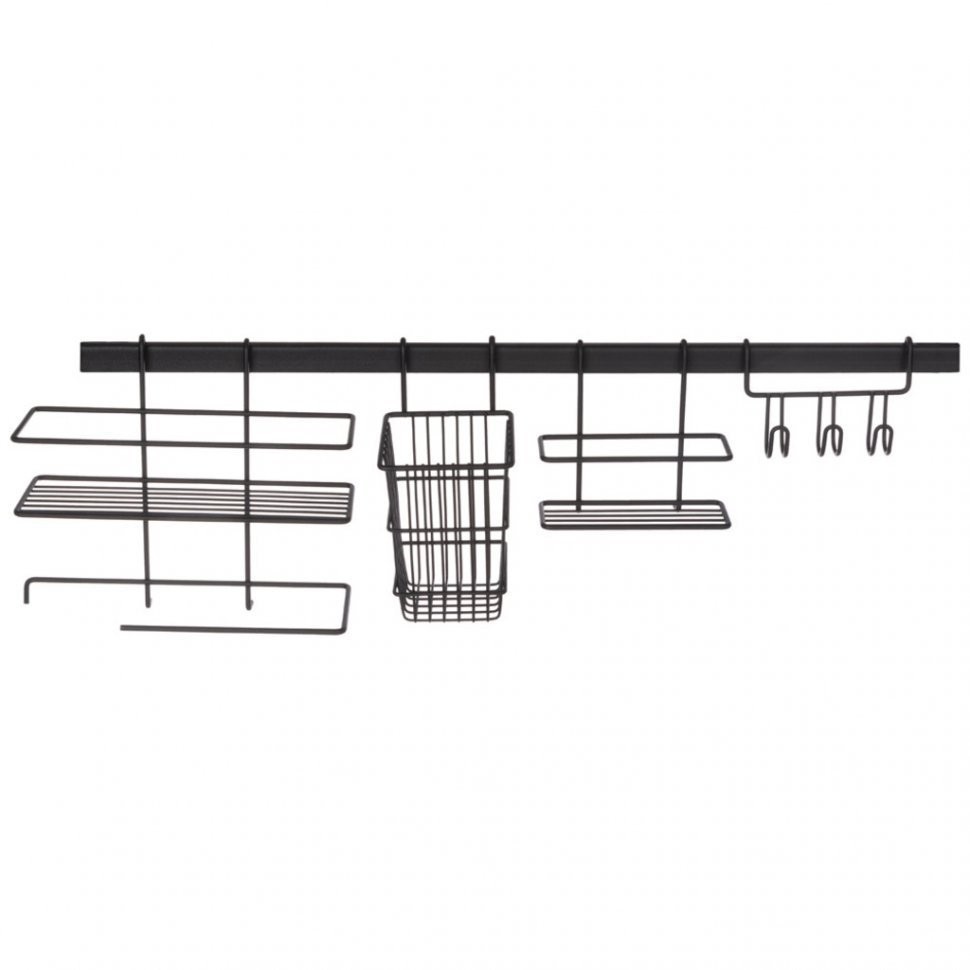 Рейлинговая система  64*11*20 см цвет: черный Agness (768-747)