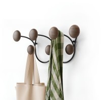 Вешалка настенная dotsy, черная/орех (75777)