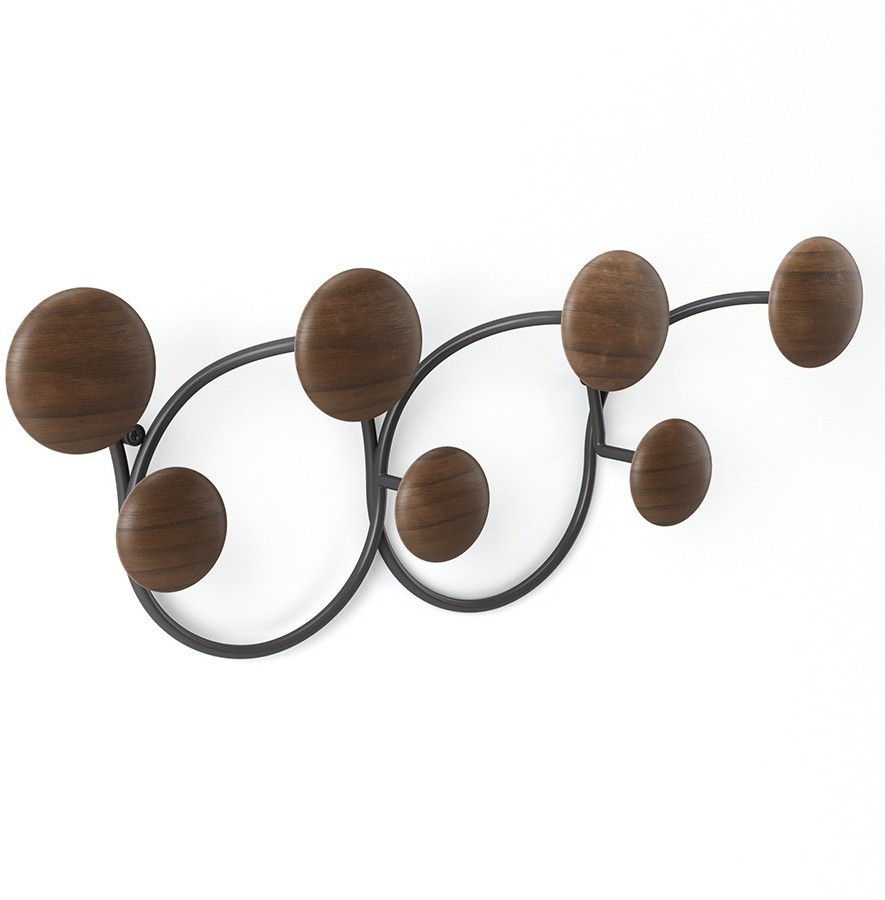 Вешалка настенная dotsy, черная/орех (75777)