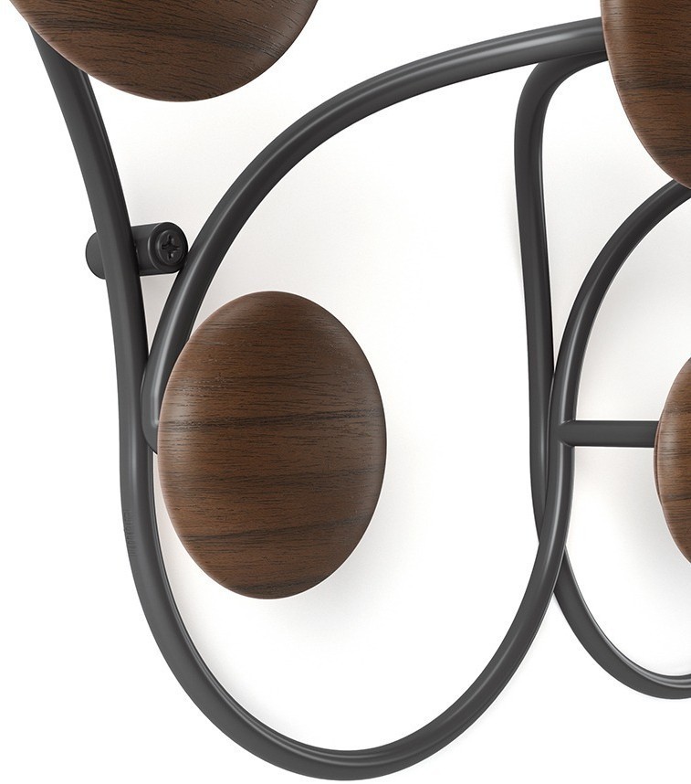 Вешалка настенная dotsy, черная/орех (75777)