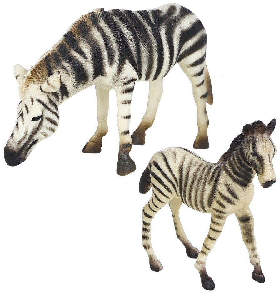 Набор фигурок животных серии "Мир диких животных": Семья зебр и семья оленей (набор из 6 предметов) (MM211-286)
