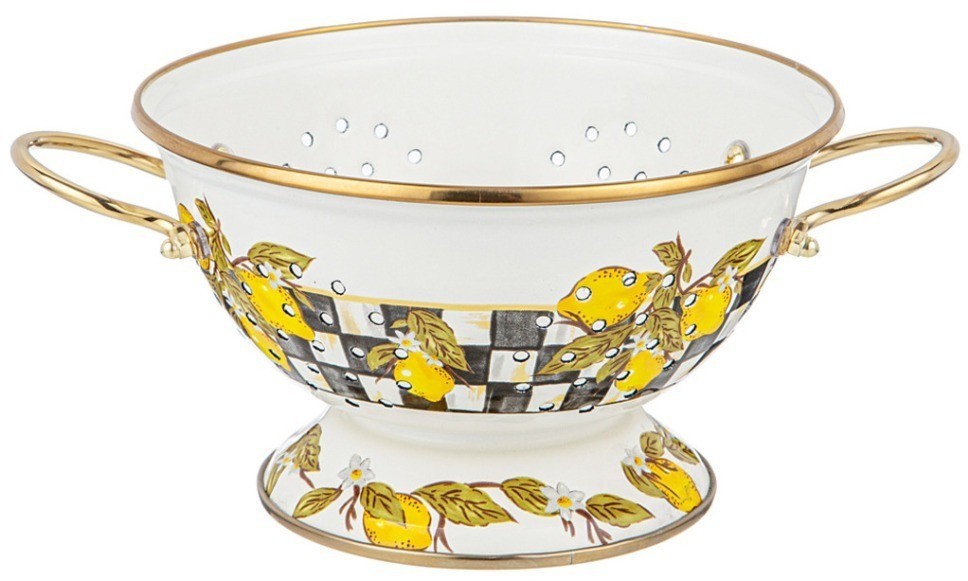 Дуршлаг agness эмалированный, серия лимоны, 20см h=14см  d=20см (950-560)